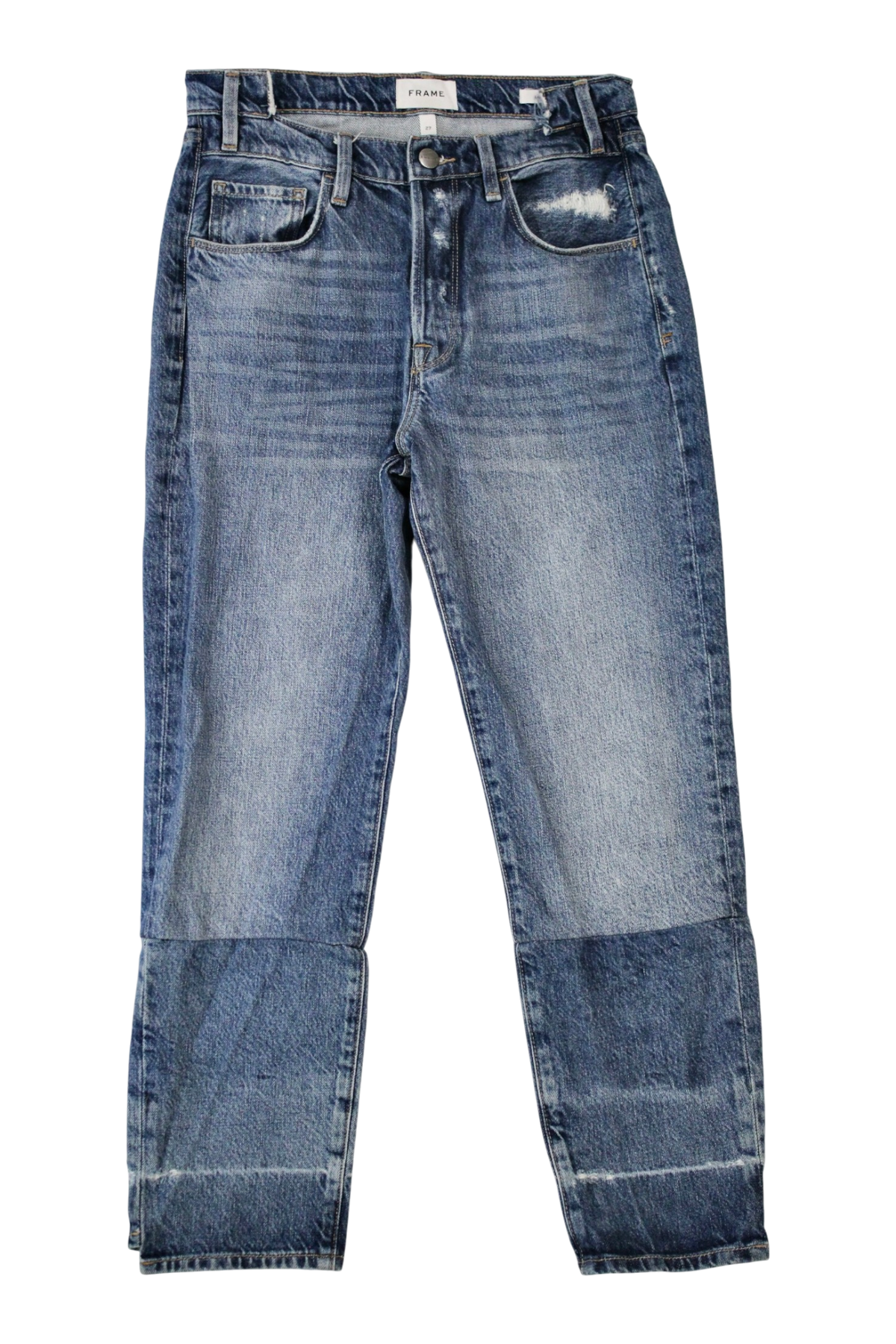 Frame - Cut Waistband Jeans