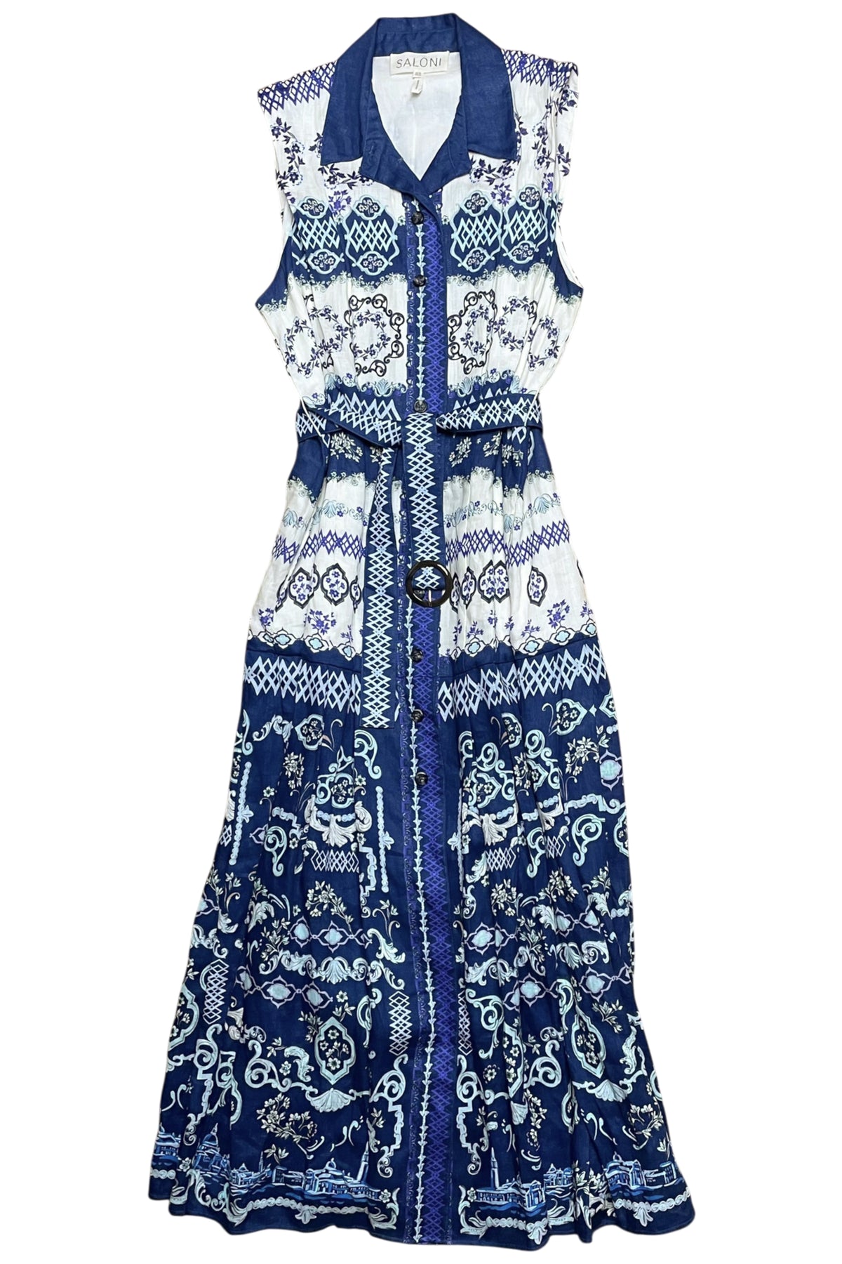 Saloni - Belted Maxi Dress