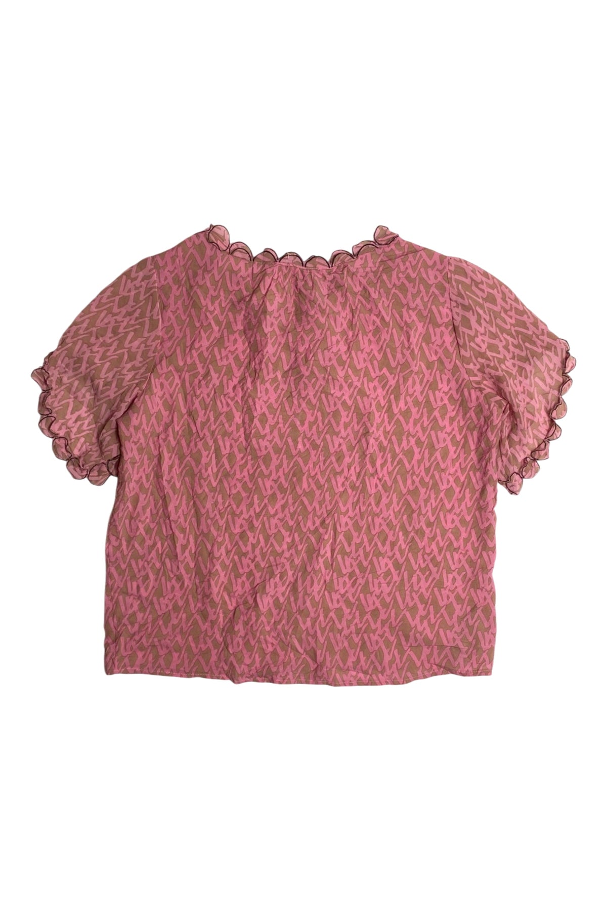Pink & Brown Print Top