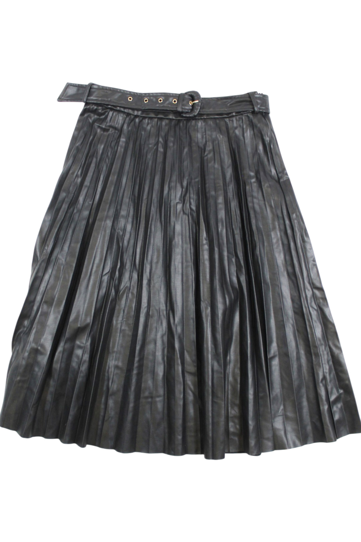 Zara - Faux Leather Pleated Skirt