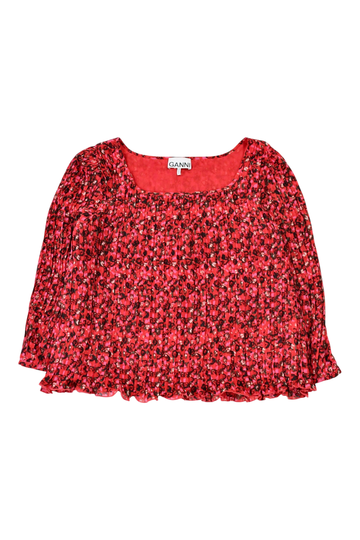 Ganni - Floral Pleat Top