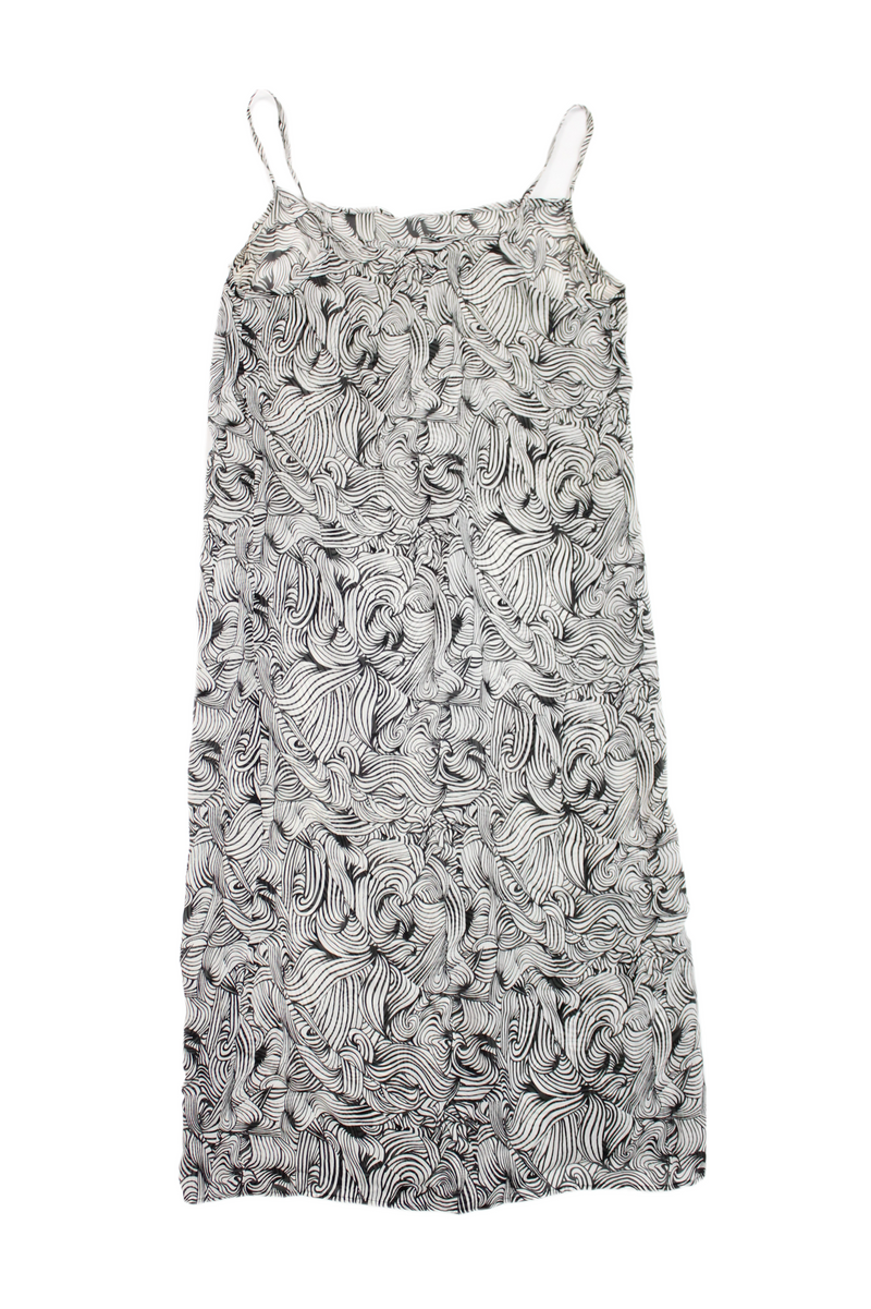 Sheer Swirl Print Slip Dress