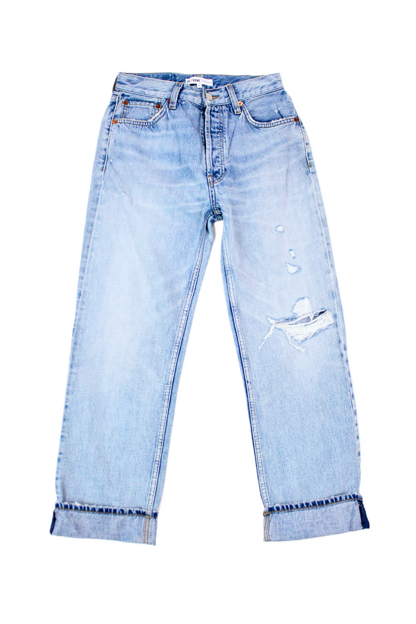 Re/Done Originals - Distressed Cuffed Jeans