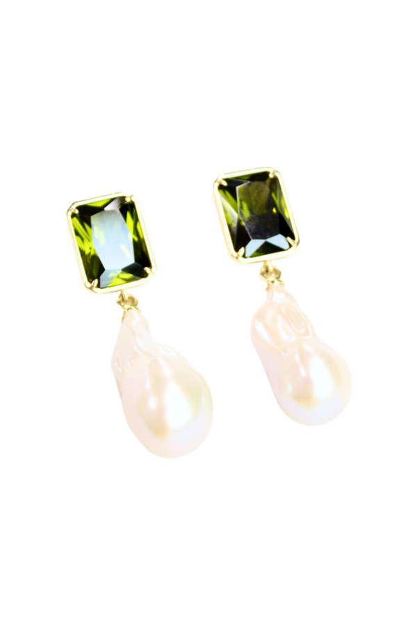 Crystal and Pearl Drop Earrings