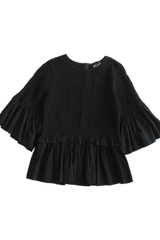 Blak Luxe - Shirred Ruffle Blouse