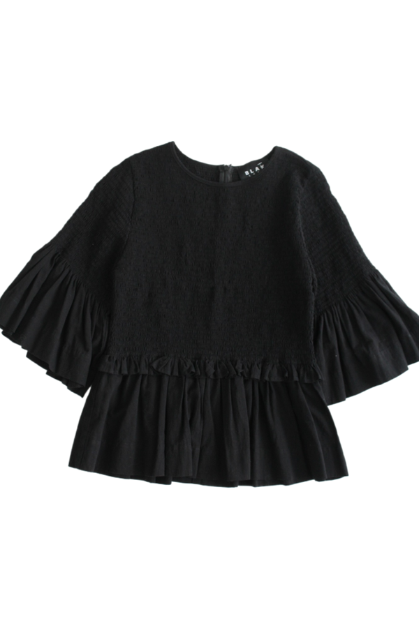 Blak Luxe - Shirred Ruffle Blouse