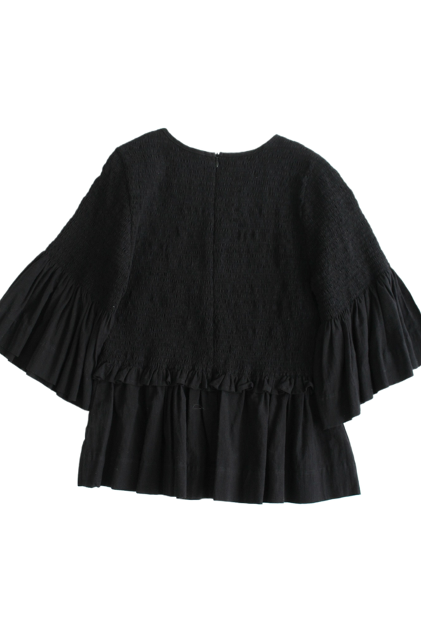 Blak Luxe - Shirred Ruffle Blouse