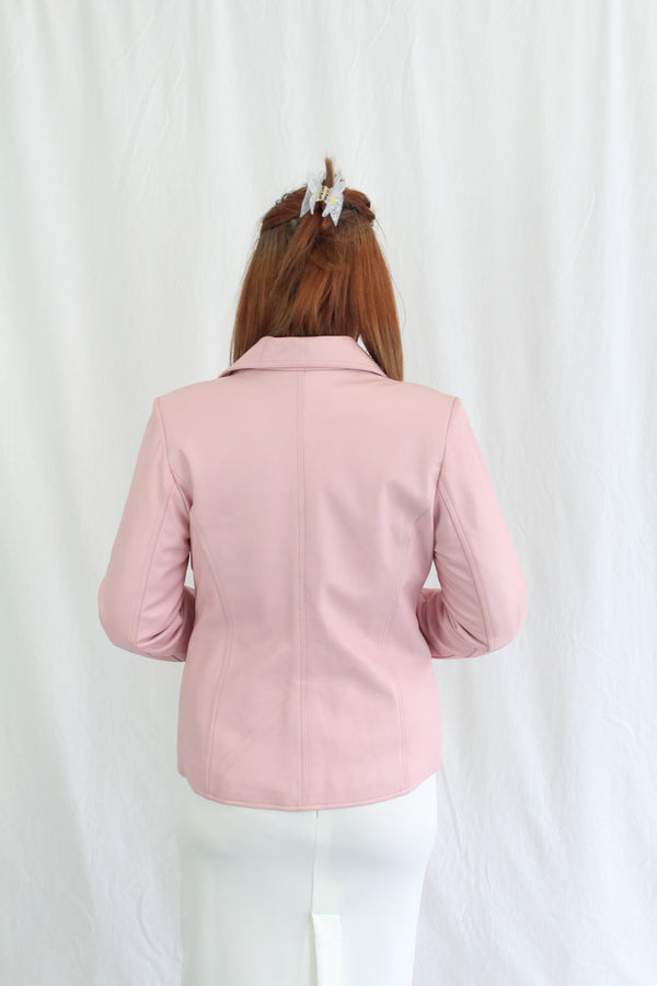 Pink Geniune Leather Jacket