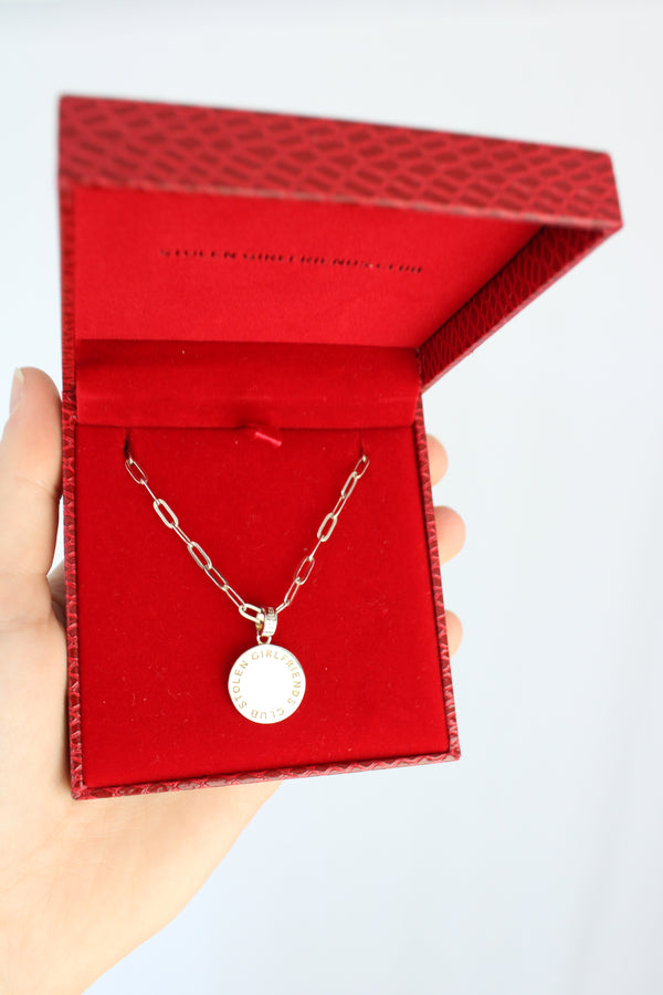 Silver Necklace with Round Pendant