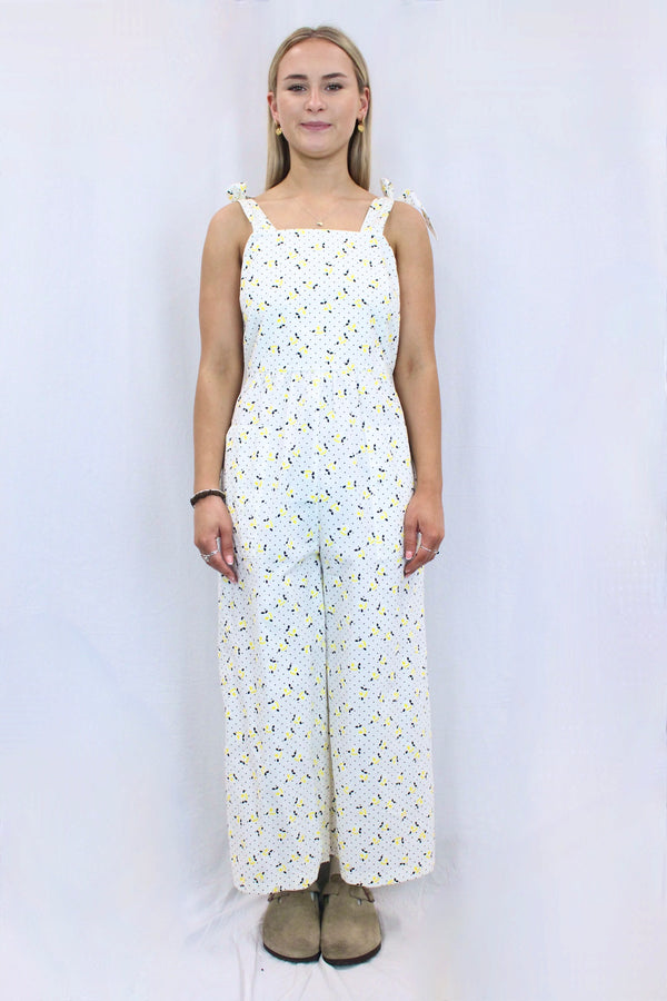 Zara - Printed Cotton Jumpsuit