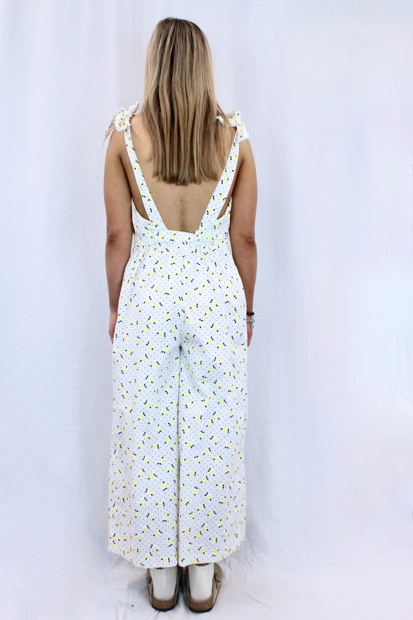 Zara - Printed Cotton Jumpsuit