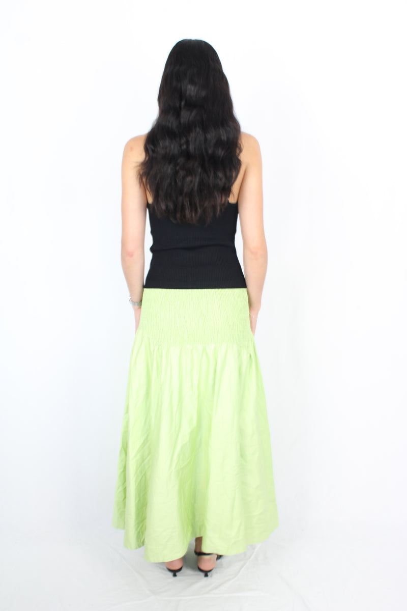 Aureta - Shirred Green Skirt