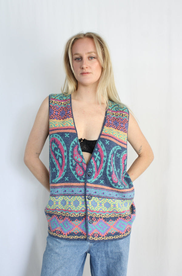 Funky Vintage Knit Vest