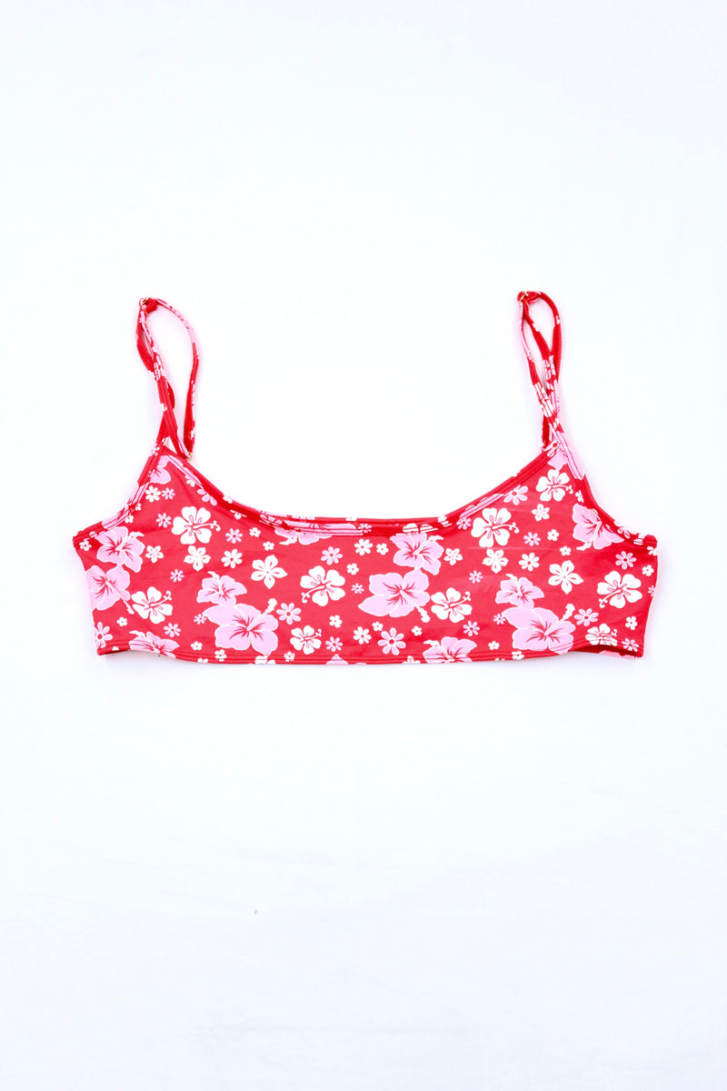 Hibiscus Print Bikini Top