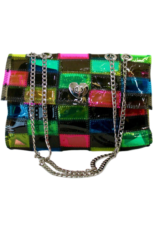 Patchwork Plastic Shoulder Bag