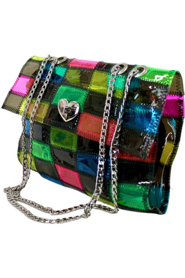 Patchwork Plastic Shoulder Bag