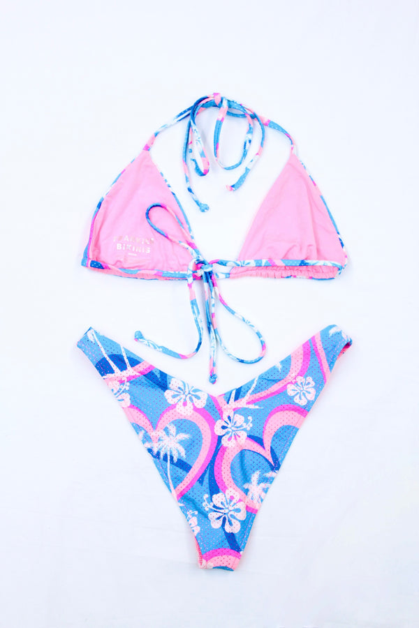 Neon Hibiscus Print Bikini
