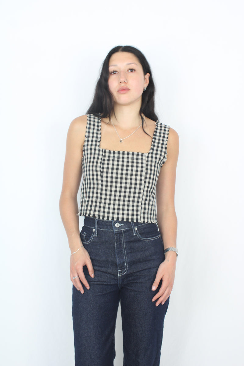 Marle - Gingham Linen Top