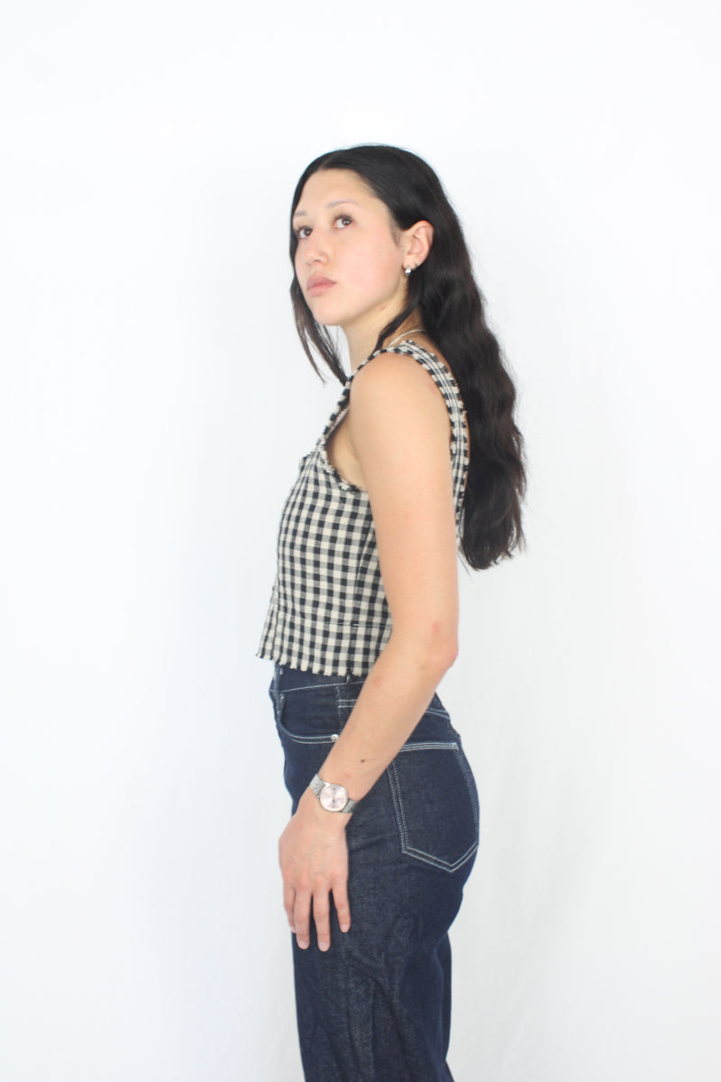 Marle - Gingham Linen Top