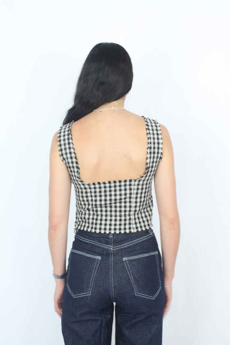 Marle - Gingham Linen Top