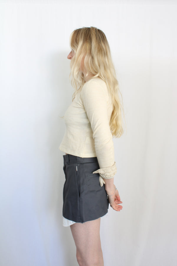 Frayed Mini Skirt