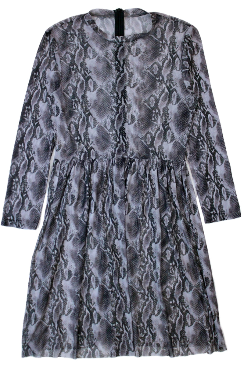 Snake Print Mesh Dress