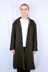 Pin Stripe Wool Blend Coat