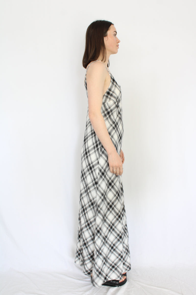 Plaid Linen Dress