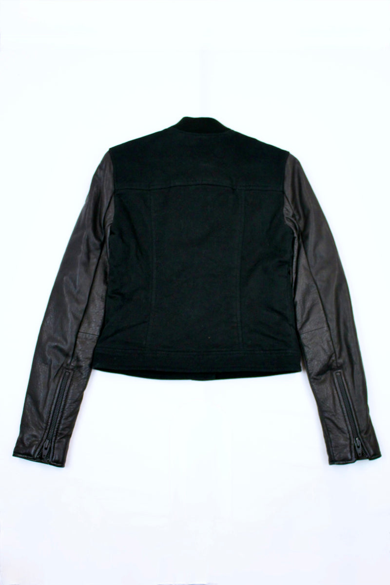 Leather Sleeve Jacket