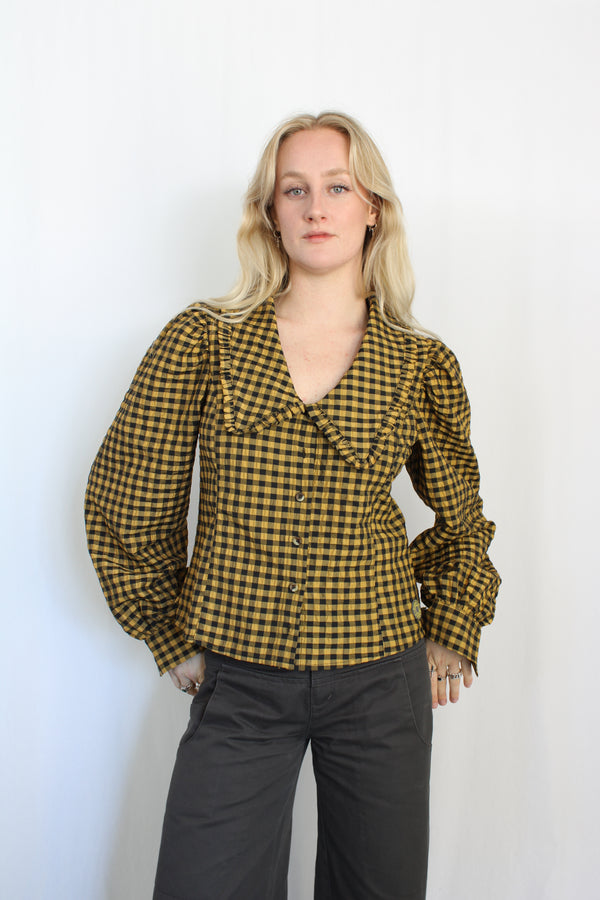 Gingham Collared Blouse