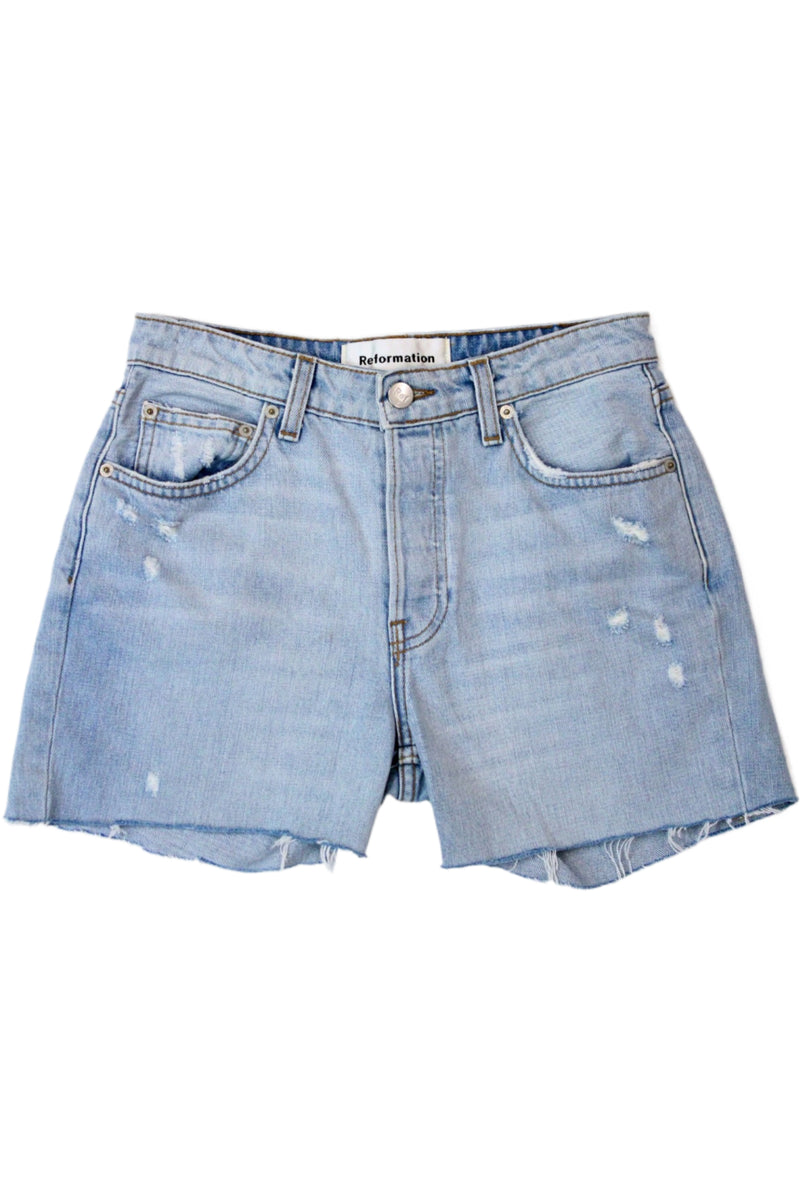 Reformation - Distressed Denim Shorts