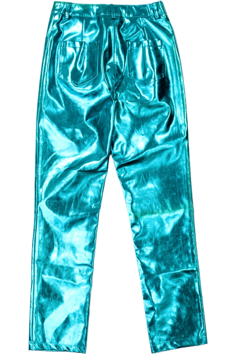 AMY LYNN - Lupe Blue Metallic Trousers