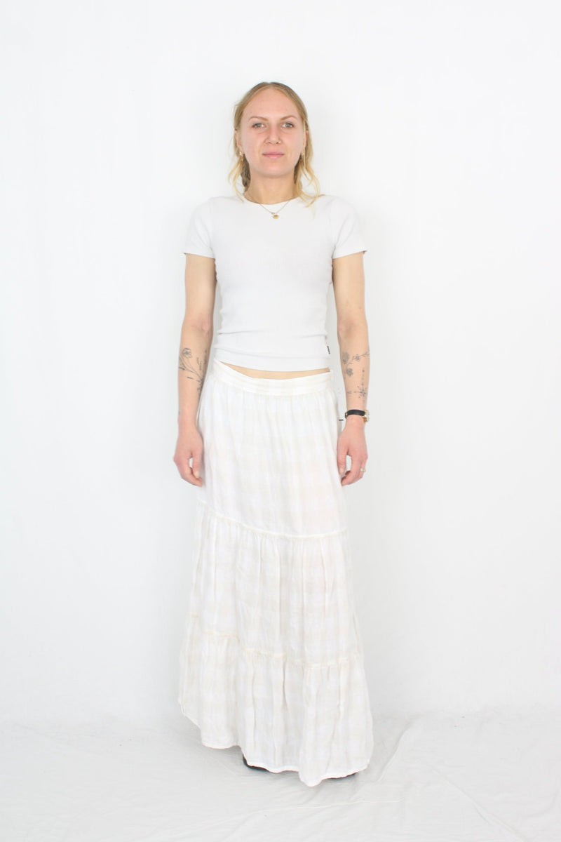 Marle - Gingham Linen Skirt