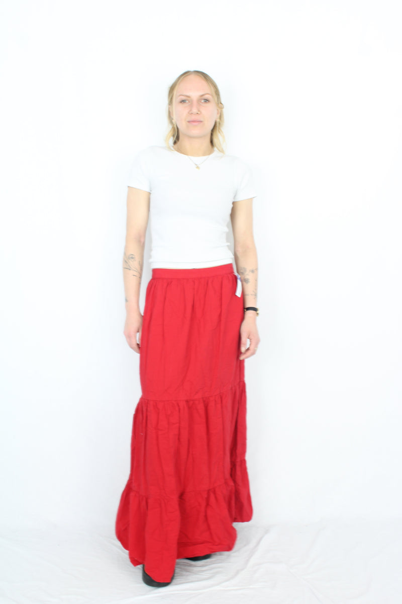 Zara - Red Tiered Skirt