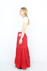 Zara - Red Tiered Skirt