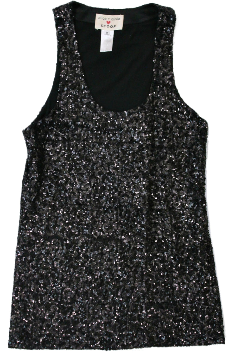 Alice + Olivia Scoop - Sequin Tank