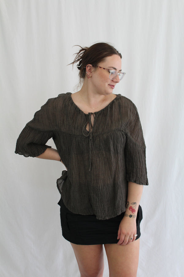 Crushed Linen Blouse