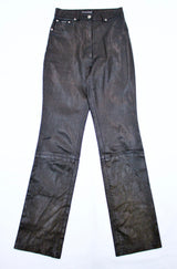 Stretch Leather Semi-Flare Pant