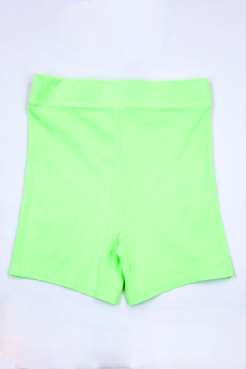Neon Ribbed Bike Shorts