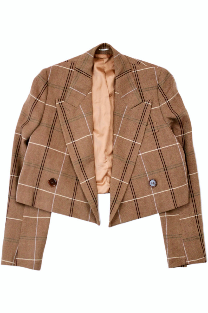 Acne Studios - Cropped Plaid Blazer