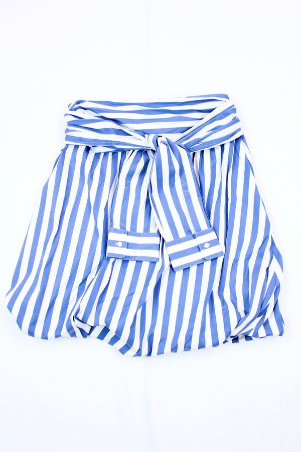 Cotton Stripe Shirt Skirt