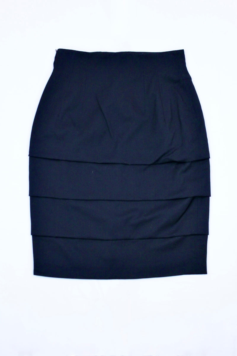 GIANNI VERSACE - Layered Pleat Pencil Skirt