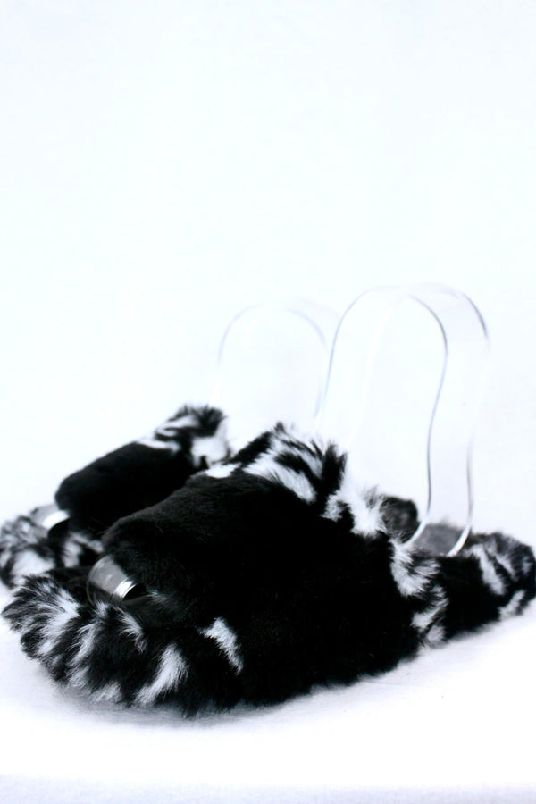 Balenciaga - Logo Faux Fur Sandals