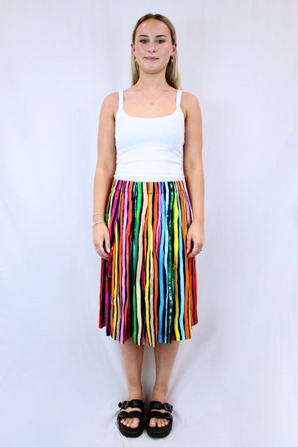 Kindah Khalidy x Gorman - Rainbow Stripe Skirt