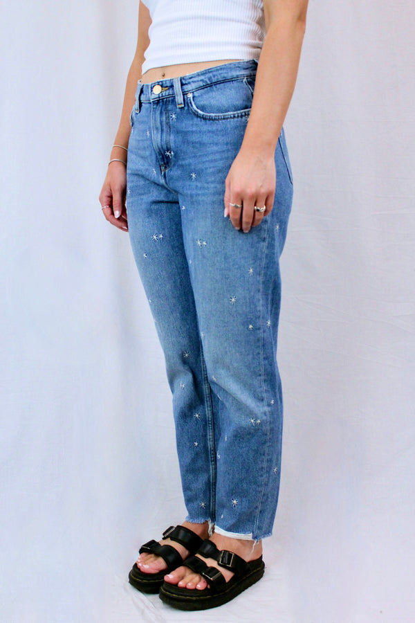 Star Embroidery Jeans