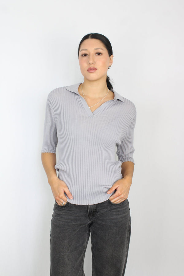 Wynn Hamlyn - Ribbed Collared Top