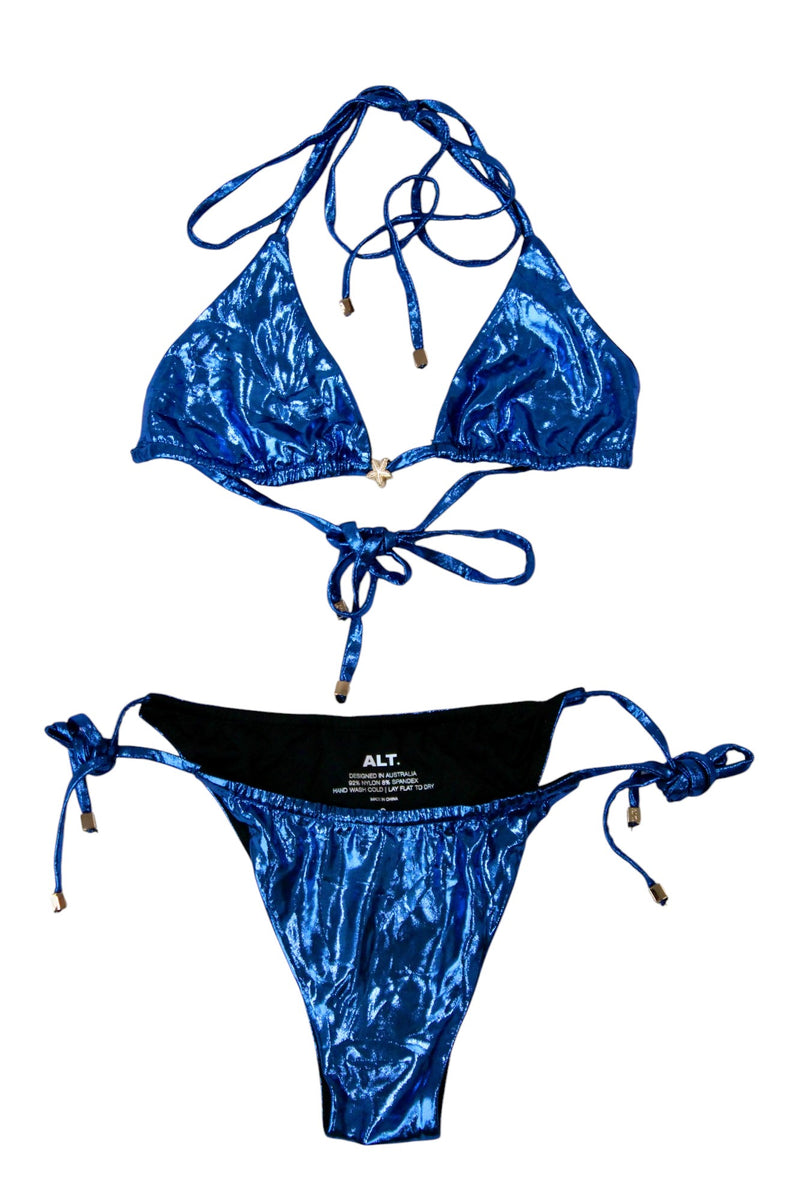 Alt + - Metallic Blue String Bikini