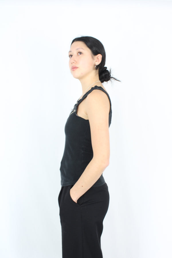 Miss Crabb - Ribbed Zip Tank