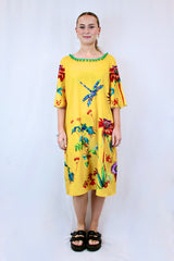Floral Print Pom Pom Dress