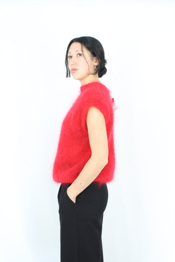 Oversized Mohair Knit Vest